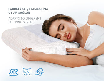Visco soğutucu jelli yastık - % 100 visco - Sert yüksek yastık - 60 cm x 40 cm x 13 cm