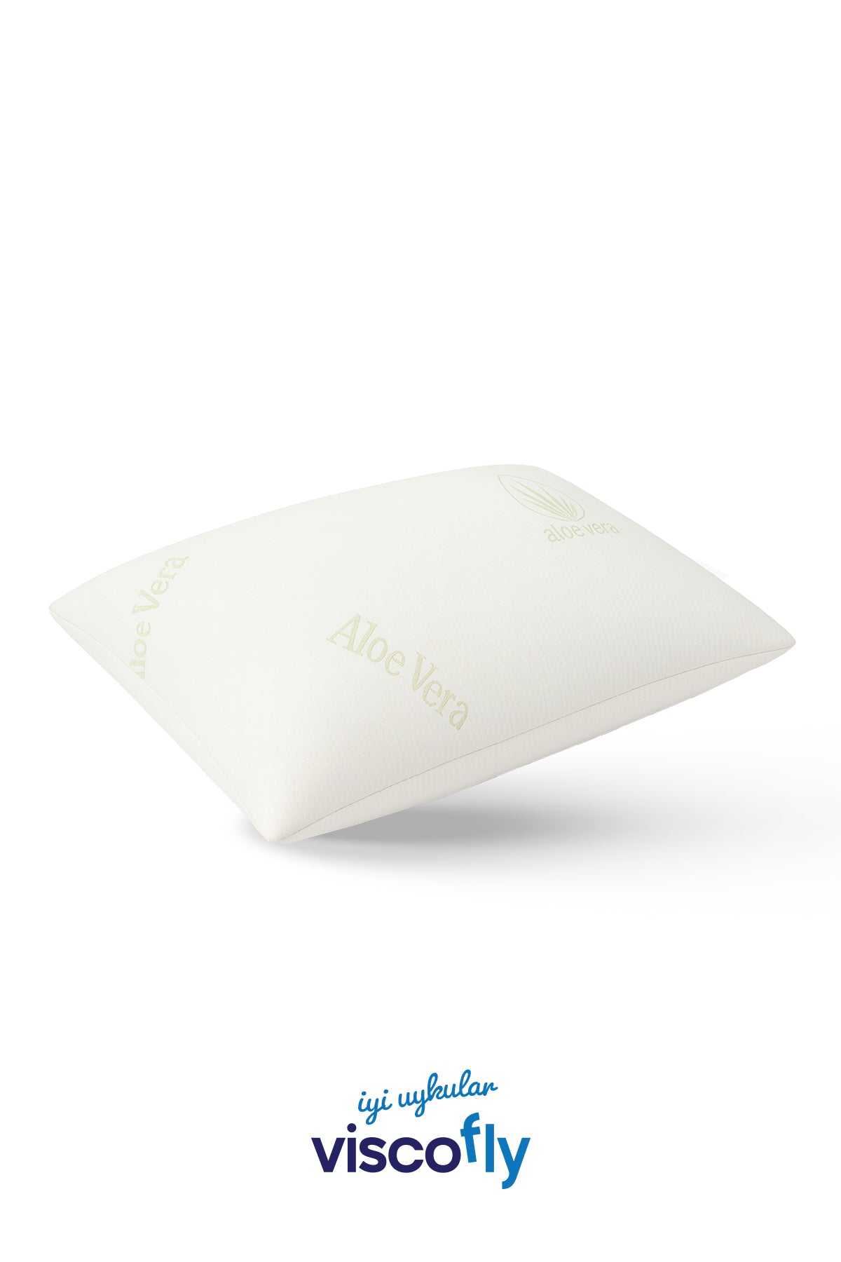 Viscofly Aloe Vera Kumaşlı Fermuarlı Yastık 50x70x13 cm – 700 Gr Boncuk Silikon Dolgulu, Makinede Yıkanabilir