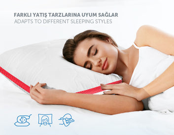 Visco Parçacıklı OrtopedikYastık Kapitoneli Çiçek Desenli Neon Pembe