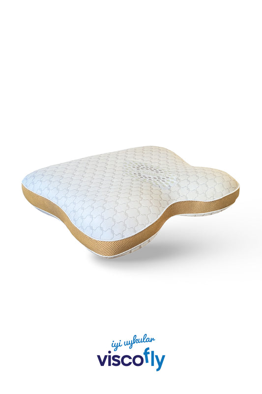 Visco Horlama Azaltıcı Yastık Soğuk Kumaşlı %100 Visco + Airmesh Yan Bordür| 57×42×12 Cm