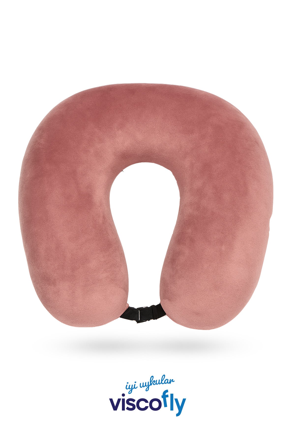 Visco Fly - Visco Seyahat Yastığı- Boyun Yastığı - 30*30*10 cm-% 100 Visco Dolgu-Kadife - Pudra