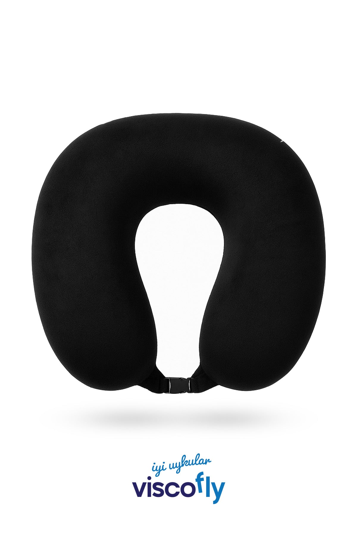 Visco Fly - Visco Seyahat Yastığı- Boyun Yastığı - 30*30*10 cm-% 100 Visco Dolgu-Kadife - Siyah