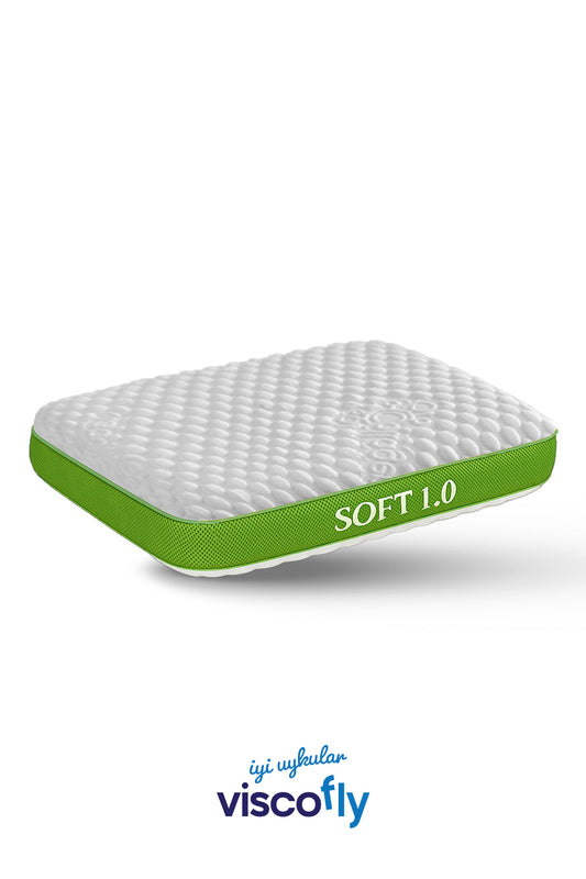 Viscofly CloudSoft Air Yumuşak Visco Yastık – Air Mesh Yan Bordür, Yıkanabilir Fermuarlı Kılıf (60×40×12 cm)