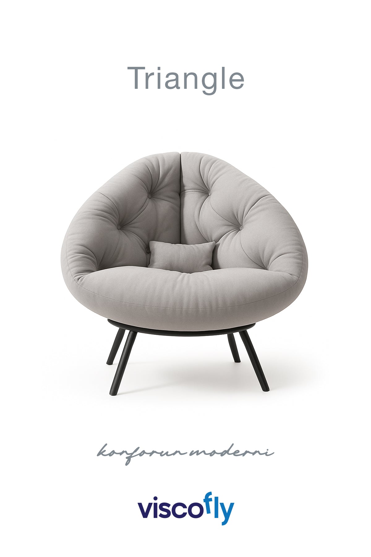Viscofly Triangle Tekli Koltuk Berjer – Metal Ayaklı, Silinebilir Kumaş, Modern Tasarım