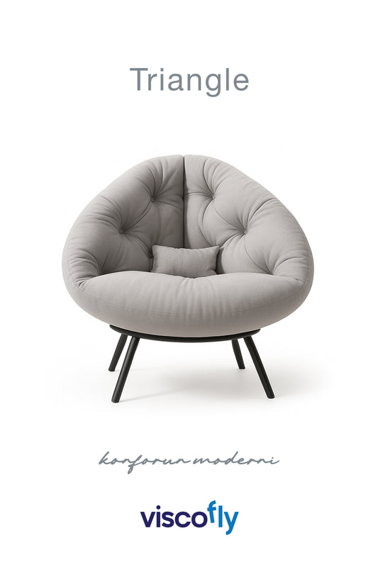 Viscofly Triangle Tekli Koltuk Berjer – Metal Ayaklı, Silinebilir Kumaş, Modern Tasarım