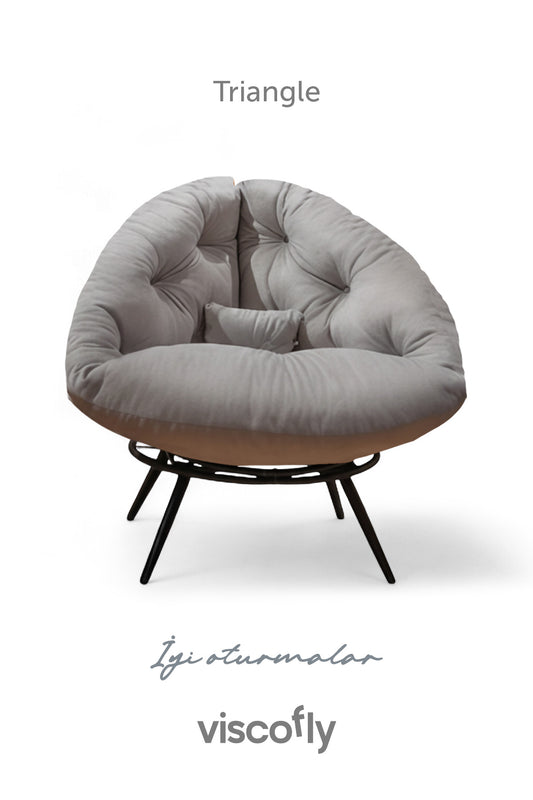 Viscofly Triangle Berjer – Modern Metal Ayaklı, Silinebilir Kumaş